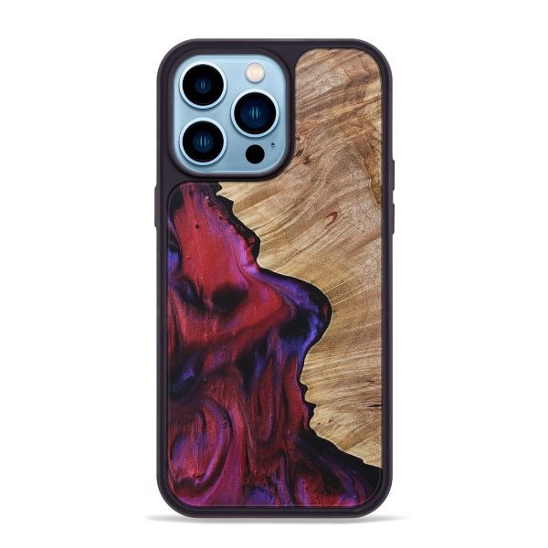 iPhone 14 Pro Max Wood+Resin Phone Case - Janelle (Red, 690139) Hot on Sale