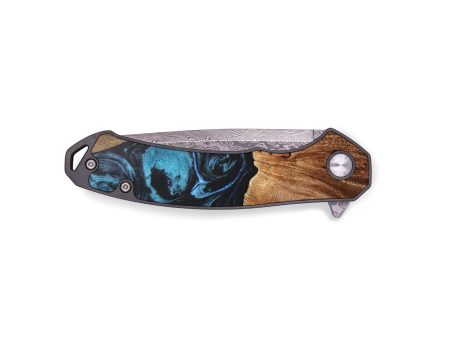 EDC Wood+Resin Pocket Knife - Effie (Blue, 692549) For Cheap