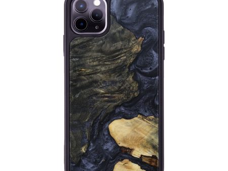 iPhone 11 Pro Max Wood+Resin Phone Case - Latoya (Pure Black, 693478) Online now