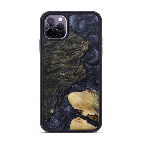 iPhone 11 Pro Max Wood+Resin Phone Case - Latoya (Pure Black, 693478) Online now