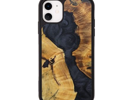 iPhone 11 Wood+Resin Phone Case - Caiden (Pure Black, 692410) Online Hot Sale