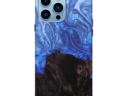 iPhone 14 Pro Max Wood+Resin Live Edge Phone Case - Cole (Blue, 693947) For Discount