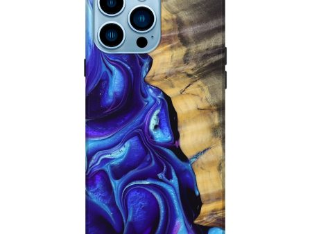 iPhone 14 Pro Max Wood+Resin Live Edge Phone Case - Bret (Purple, 689593) For Cheap