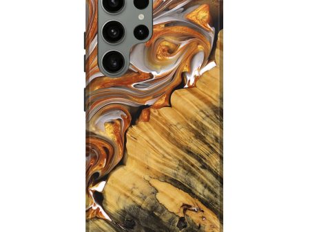 Galaxy S23 Ultra Wood+Resin Live Edge Phone Case - Marc (Black & White, 691499) Hot on Sale