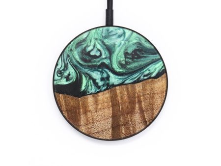 Circle Wood+Resin Wireless Charger - Willard (Green, 692705) Online Sale