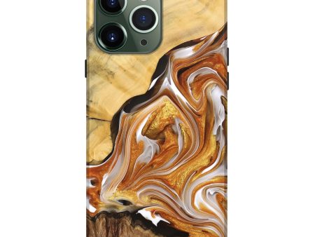 iPhone 13 Pro Max Wood+Resin Live Edge Phone Case - Halle (Black & White, 691501) on Sale