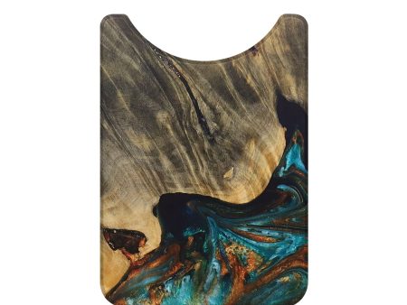 Live Edge Wood+Resin Wallet - Benjamin (Teal & Gold, 692346) Supply