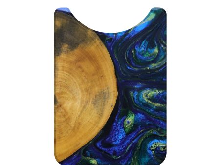 Live Edge Wood+Resin Wallet - Cassidy (Blue, 693942) Cheap