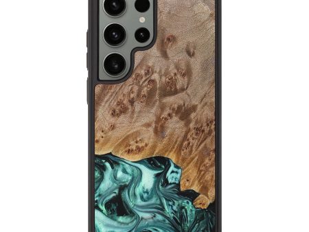 Galaxy S23 Ultra Wood+Resin Phone Case - Angelina (Green, 692246) For Sale