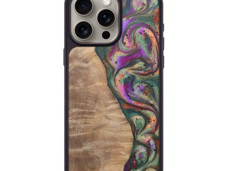 iPhone 15 Pro Max Wood+Resin Phone Case - Cheyenne (Green, 692460) For Cheap