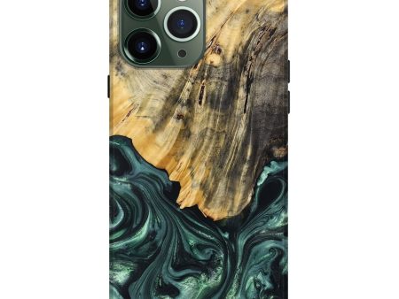 iPhone 13 Pro Max Wood+Resin Live Edge Phone Case - Devon (Green, 692654) Hot on Sale