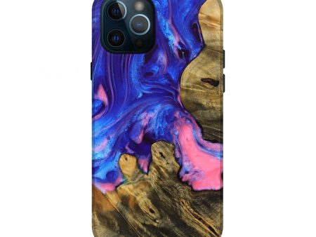 iPhone 12 Pro Wood+Resin Live Edge Phone Case - Sonya (Blue, 691664) Online now