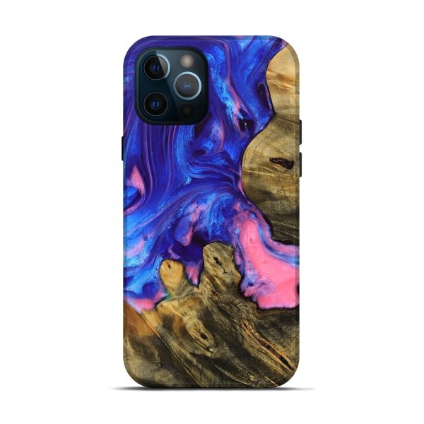 iPhone 12 Pro Wood+Resin Live Edge Phone Case - Sonya (Blue, 691664) Online now