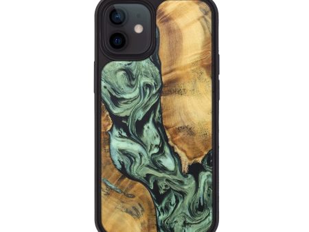 iPhone 12 Wood+Resin Phone Case - Marisol (Green, 690397) Discount