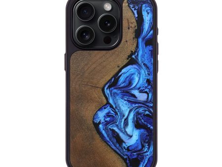 iPhone 15 Pro Wood+Resin Phone Case - Brock (Blue, 692096) Hot on Sale