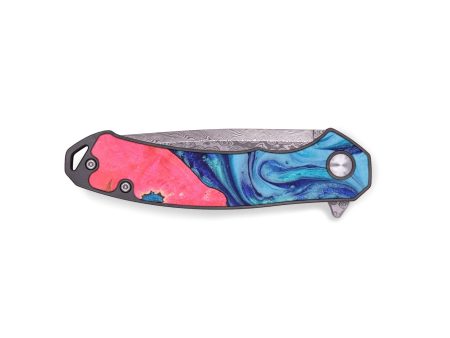 EDC Wood+Resin Pocket Knife - Doris (Blue, 691774) on Sale