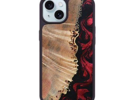 iPhone 15 Wood+Resin Phone Case - Larry (Red, 692953) Hot on Sale