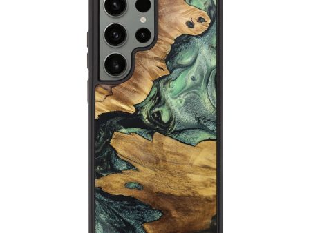 Galaxy S23 Ultra Wood+Resin Phone Case - Stanley (Green, 690122) Fashion