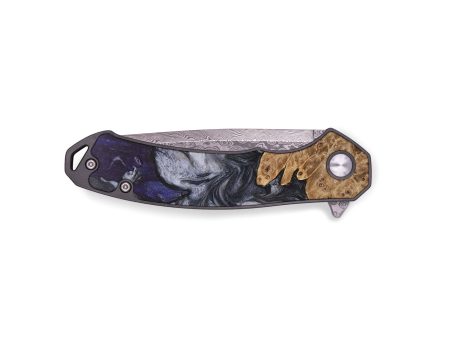 EDC Wood+Resin Pocket Knife - Peter (Black & White, 691035) Online