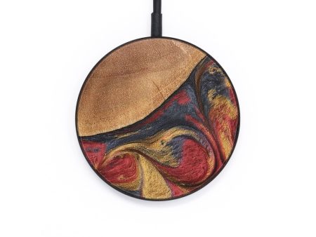 Circle Wood+Resin Wireless Charger - Sharyn (Red, 689913) Online Sale