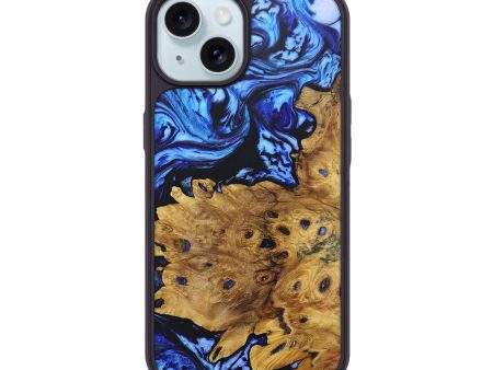 iPhone 15 Wood+Resin Phone Case - Nellie (Blue, 691609) Online Hot Sale