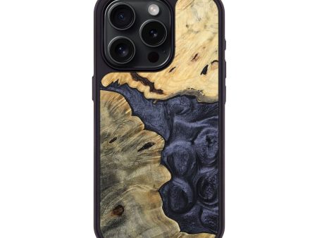 iPhone 15 Pro Wood+Resin Phone Case - Brittney (Pure Black, 693848) Cheap