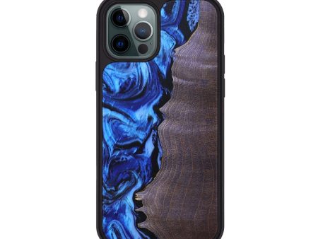 iPhone 12 Pro Wood+Resin Phone Case - Bertha (Blue, 692111) Cheap