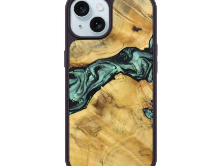 iPhone 15 Wood+Resin Phone Case - Daniella (Green, 691918) Online Sale