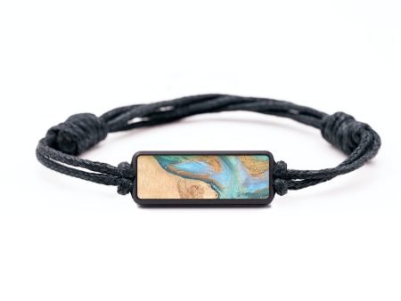 Classic Wood+Resin Bracelet - Aisha (Teal & Gold, 692990) Hot on Sale