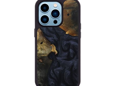 iPhone 14 Pro Wood+Resin Phone Case - Lyla (Pure Black, 692877) Online now