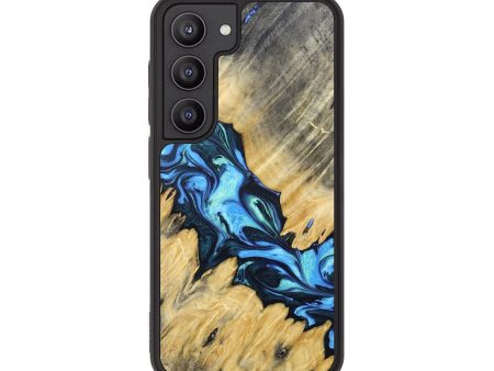 Galaxy S23 Wood+Resin Phone Case - Cortney (Blue, 692815) Online now