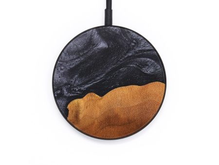 Circle Wood+Resin Wireless Charger - Caylee (Pure Black, 689907) Online Sale