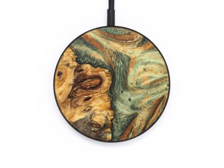 Circle Wood+Resin Wireless Charger - Bentley (Teal & Gold, 691056) Supply