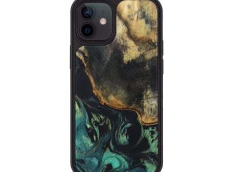 iPhone 12 Wood+Resin Phone Case - Camron (Green, 690406) Online Hot Sale