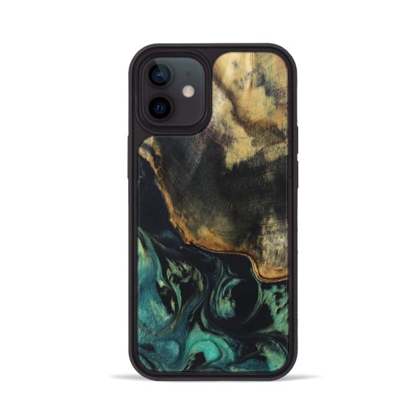 iPhone 12 Wood+Resin Phone Case - Camron (Green, 690406) Online Hot Sale