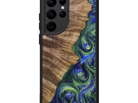 Galaxy S22 Ultra Wood+Resin Phone Case - Catalina (Green, 691629) For Discount