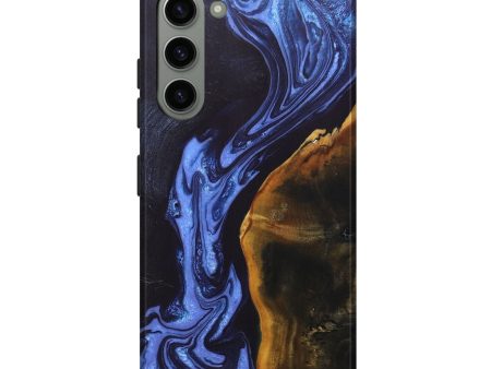 Galaxy S23 Plus Wood+Resin Live Edge Phone Case - Jaclyn (Blue, 690302) For Cheap