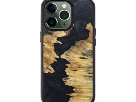 iPhone 13 Pro Wood+Resin Phone Case - Jasmin (Pure Black, 689329) Online Sale