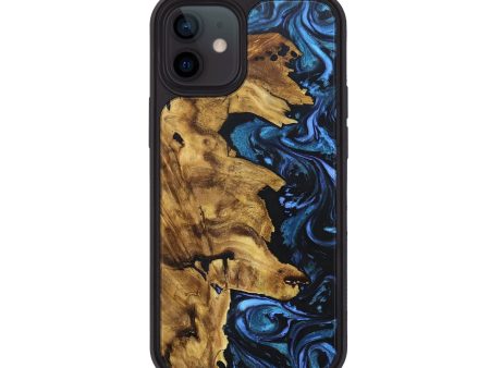 iPhone 12 Wood+Resin Phone Case - Kristina (Blue, 691339) Sale