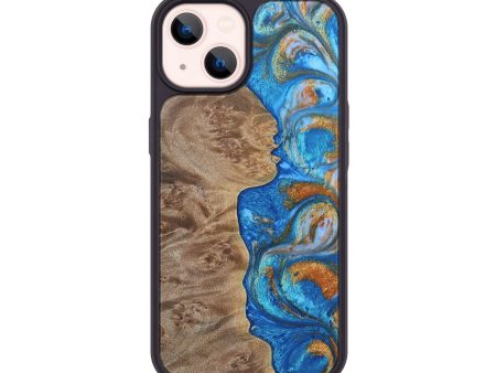 iPhone 14 ResinArt Phone Case - Keri (Teal & Gold, 691202) Cheap