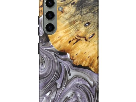 Galaxy S24 Plus Wood+Resin Live Edge Phone Case - Rosemarie (Black & White, 690725) Cheap