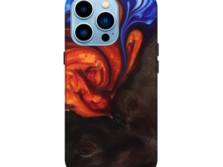 iPhone 14 Pro Wood+Resin Live Edge Phone Case - Clara (Fire & Ice, 693339) Cheap