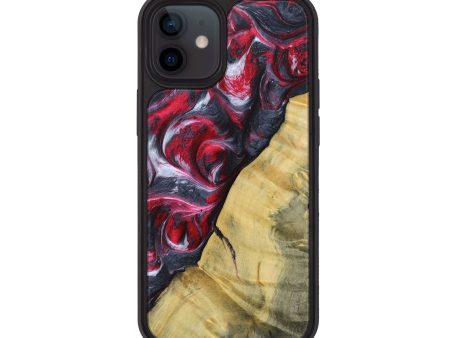 iPhone 12 Wood+Resin Phone Case - Etta (Red, 690676) Online Sale