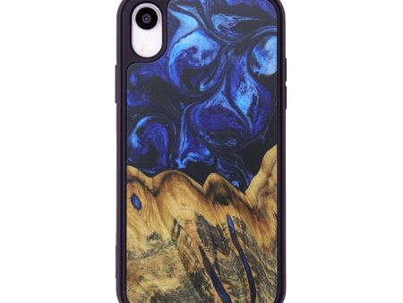 iPhone Xr Wood+Resin Phone Case - Shelley (Blue, 690534) Sale