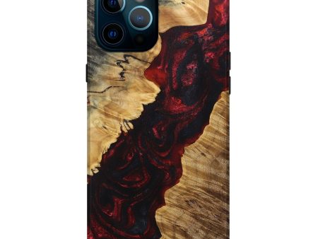 iPhone 12 Pro Max Wood+Resin Live Edge Phone Case - Renee (Red, 691005) Discount