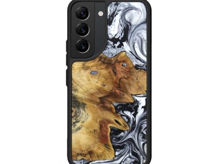 Galaxy S22 Wood+Resin Phone Case - Esmeralda (Black & White, 690960) For Discount