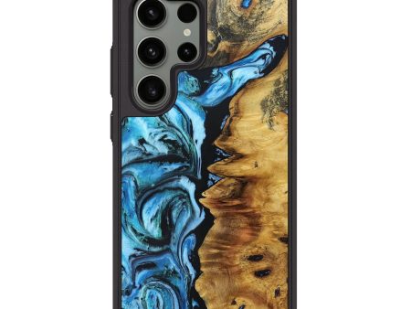 Galaxy S24 Ultra Wood+Resin Phone Case - Roland (Blue, 691241) Fashion