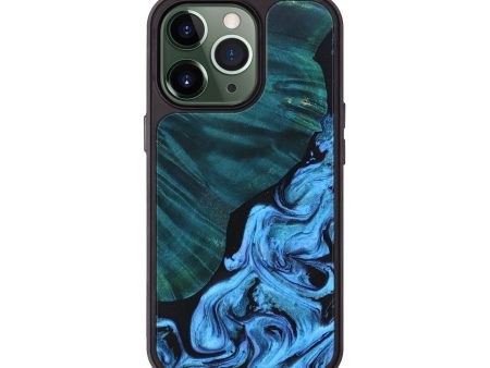 iPhone 13 Pro Wood+Resin Phone Case - Baylee (Blue, 691247) For Sale