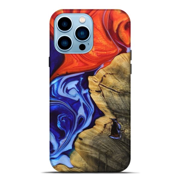 iPhone 14 Pro Max Wood+Resin Live Edge Phone Case - Travis (Fire & Ice, 693332) Supply