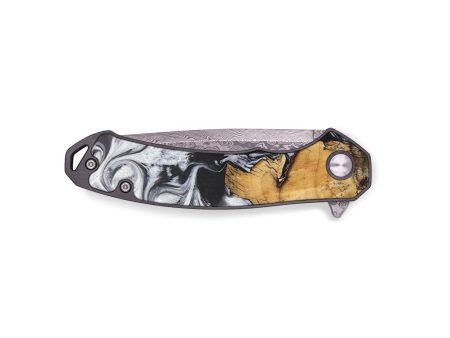 EDC Wood+Resin Pocket Knife - Emiliano (Black & White, 690777) Online Hot Sale